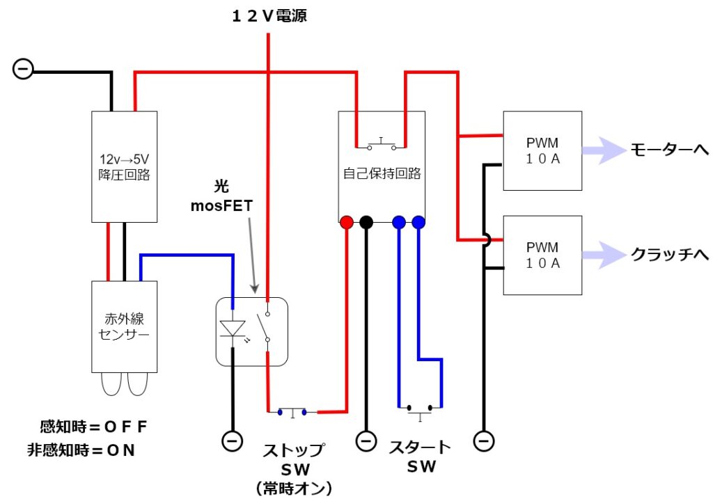 電動ホースリール　回路図